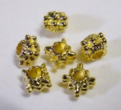 5x4mm gold zinc alloy metal square daisy spacer beads
