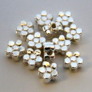 5x3mm silver zinc alloy metal flower spacer beads