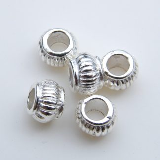 5x7mm silver zinc alloy metal keg spacer beads