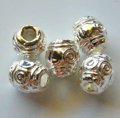 6mm silver zinc alloy metal rice spacer beads