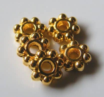 6mm gold zinc alloy metal daisy spacer beads