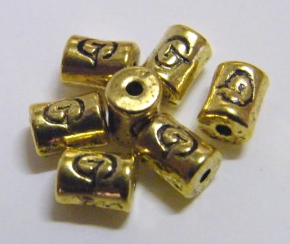 6x4mm antique gold zinc alloy metal drum spacer beads