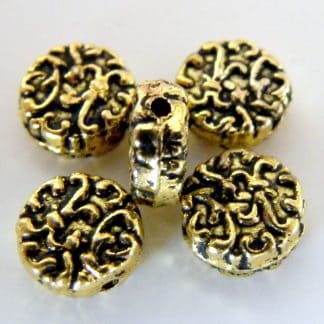 7x4mm antique gold zinc alloy metal coin spacer beads
