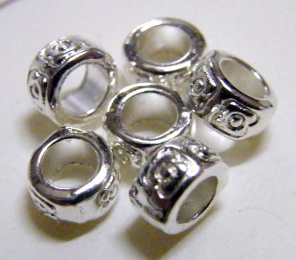 7x4mm silver zinc alloy metal rondelle spacer beads