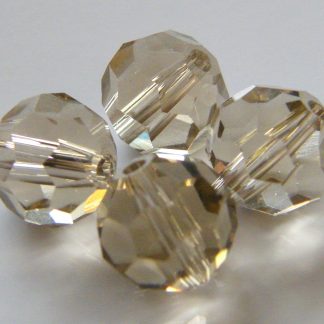 8mm round faceted pale smoky topaz crystal beads