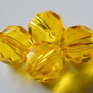 8mm round faceted bright topaz crystal beads