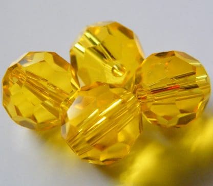 8mm round faceted bright topaz crystal beads