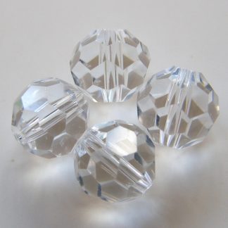8mm round faceted clear crystal beads