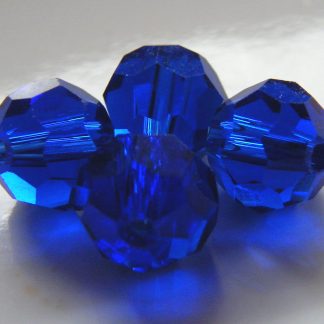8mm round faceted cobalt crystal beads