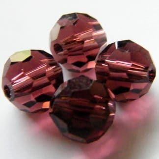 8mm round faceted dark garnet crystal beads
