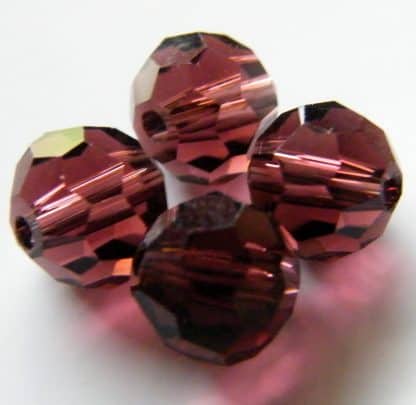 8mm round faceted dark garnet crystal beads