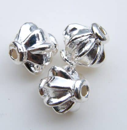 8mm silver zinc alloy metal lantern spacer beads