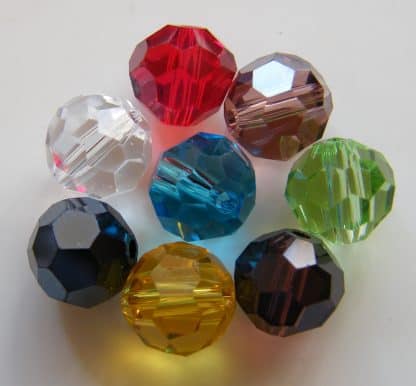8mm round faceted mixed crystal beads