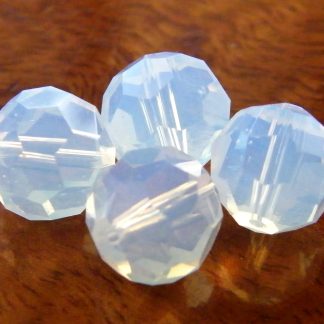 8mm round faceted opalite crystal beads