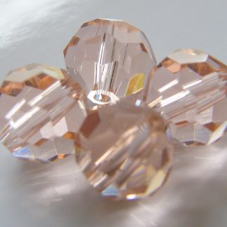 8mm round faceted pale pink crystal beads