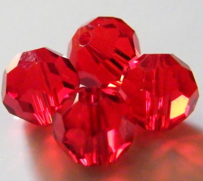 8mm round faceted red crystal beads