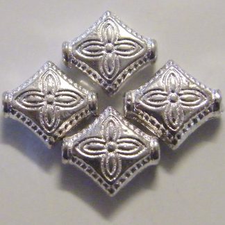 10x4mm silver zinc alloy metal rhombus spacer beads