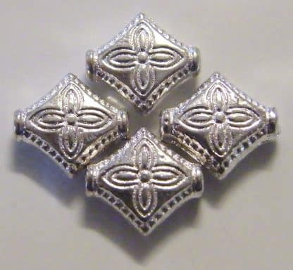 10x4mm silver zinc alloy metal rhombus spacer beads