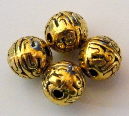 8mm antique gold zinc alloy metal round spacer beads