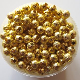 Bright Gold 4mm round stardust spacer beads