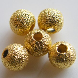 Bright Gold 6mm round stardust spacer beads