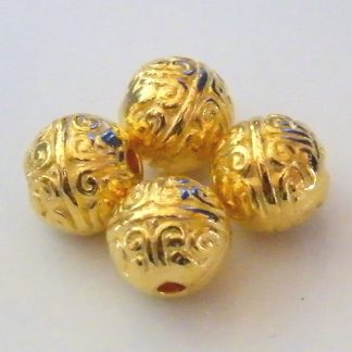 8mm gold zinc alloy metal round spacer beads