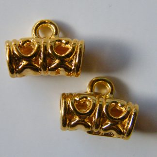 11mm gold zinc alloy metal bail spacer beads