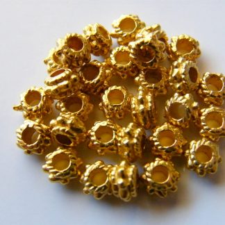 5x3mm gold zinc alloy metal daisy tube spacer beads