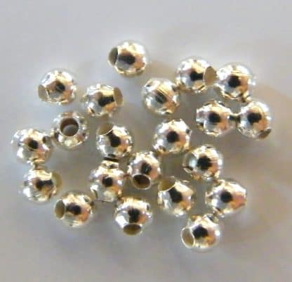 Bright Silver 2.4mm round spacer beads