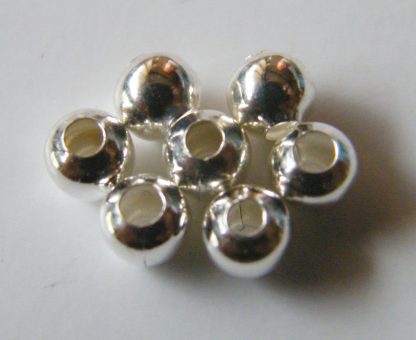 Bright Silver 4mm round spacer beads