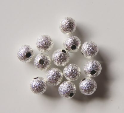 Bright Silver 4mm round stardust spacer beads