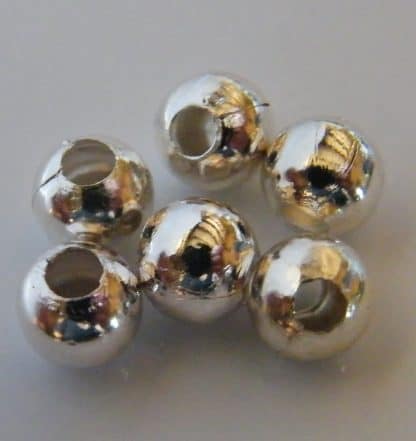 Bright Silver 6mm round spacer beads