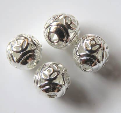8mm silver zinc alloy metal round spacer beads