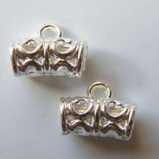 11mm silver zinc alloy metal bail spacer beads