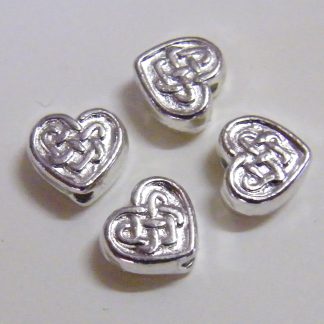 7mm silver zinc alloy metal heart spacer beads