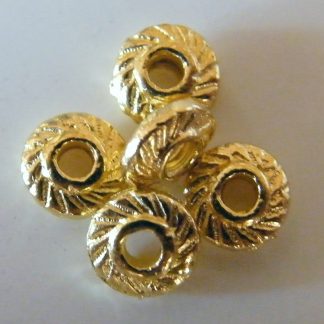 7x3mm gold zinc alloy metal bicone rondelle spacer beads
