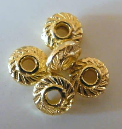 7x3mm gold zinc alloy metal bicone rondelle spacer beads