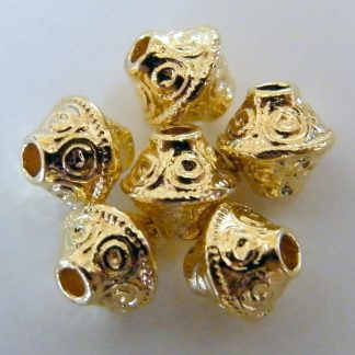 7x6mm gold zinc alloy metal bicone spacer beads