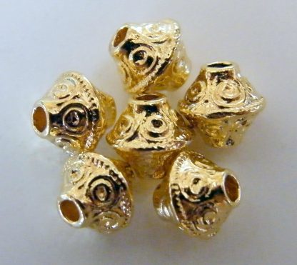 7x6mm gold zinc alloy metal bicone spacer beads