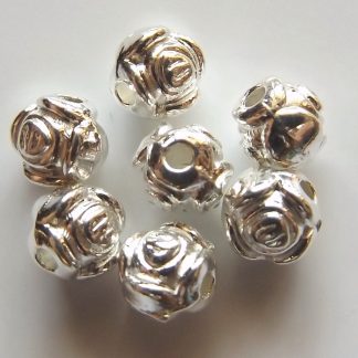 6mm silver zinc alloy metal round spacer beads