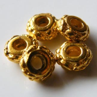 3x6.5mm gold zinc alloy metal rondelle spacer beads