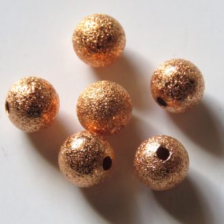Rose Gold 8mm round stardust spacer beads