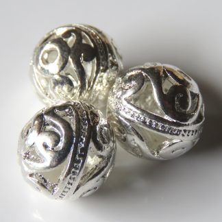 10mm silver zinc alloy metal round spacer beads