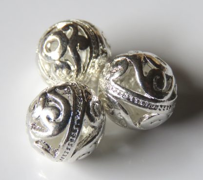 10mm silver zinc alloy metal round spacer beads