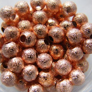Rose Gold 4mm round stardust spacer beads