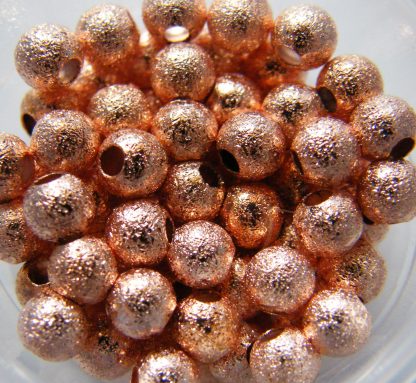 Rose Gold 4mm round stardust spacer beads