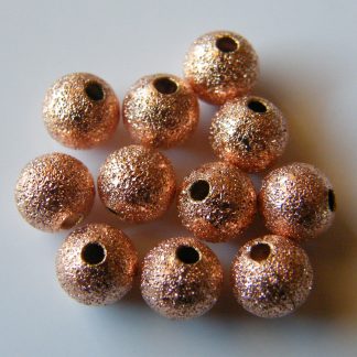 Rose Gold 6mm round stardust spacer beads