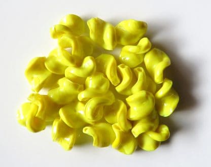 12x16mm yellow twist lampwork glass beads