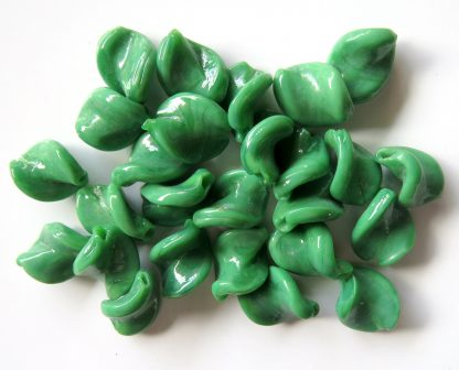 12x16mm green twist lampwork glass beads