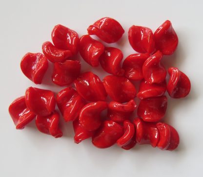 12x16mm red twist lampwork glass beads